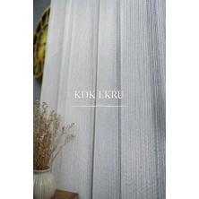 Tül Shop Ütü Istemez ve Kırışmaz Ağır Sade ve Şık Kdk Ekru Model 1/2 Seyrek Pileli Tül Perde