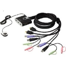 Aten CS692 2 Port USB 2.0 HDMI KVMP 2-Port USB HDMI-Audio Cable KVM Switch with Remote Port Selector