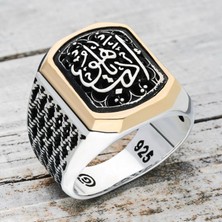 Takılingo 925 Ayar Gümüş Telkari Edep Yahu Yazılı Taşsız Erkek Yüzük