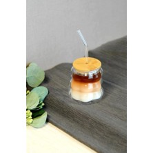 Paçi Bambu Kapaklı Üzüm Taneii Cam Pipetli 350 ml Borosilikat Bardak