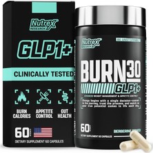 Nutrex BURN30 Glp-1 Carnitine Super Berberine Weight Management Appetite Control Gymnema Sylvestre 60 Caps