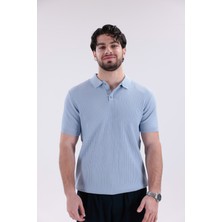 Erkek Polo Yaka Düğmeli Triko T-Shirt Günlük Rahat Kesim