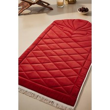 Riva İstanbul Kırmızı Kapitone Dolgulu Lüks Seccade 65X115 cm