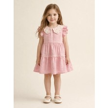 Luggi Baby Bebe Yaka Kısa Kollu Kız Çocuk Elbise