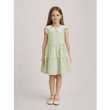 Luggi Baby Bebe Yaka Kısa Kollu Kız Çocuk Elbise