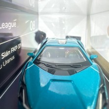 PosterCars Hyper Car Lamborghini Sian Fkp 37 Blue Uranus - League Collection 1/64 Model Araba