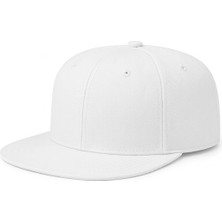 Maviş Tuhafiye Hip Hop Snapback Cap Modern Beyaz Şapka Logosuz