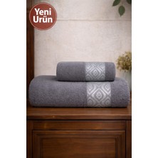 Mela Home Göz 2'li Banyo Havlu Seti Hamam Takımı- El ve Yüz Havlusu- Çeyiz - Hediyelik 100% Pamuk