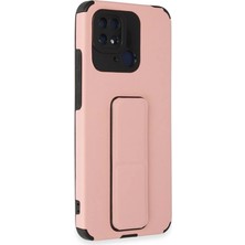 KSB Store Xiaomi Redmi 10C Kılıf Mega Standlı Silikon - Pudra