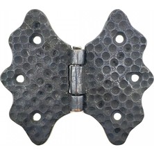 Pileli Store Antika Tarz Dekoratif Pirinç Kelebek Menteşe - 92 Mm, Oksit