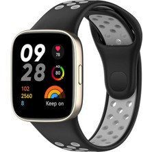 KSB Store Xiaomi Redmi Watch 3 Spor Delikli Kordon - Siyah-Gri