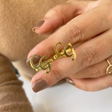 Simurg Jewellery Altın Kaplamalı Gümüş Harfli Erkek Kol Düğmesi