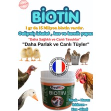 Ovumix Biotin 100 gr – Tavuk, Bıldırcın, Kaz, Hindi Için Tüy, Kemik ve Gelişim Destekleyici Biotin Premiks