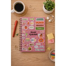 Uğurlu Dükkan Spiralli Pembe Zemin Benim Ajandam Stickerlı Plan Ajandası 18X25CM