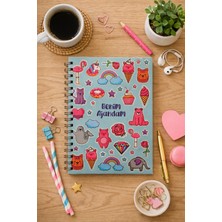 Uğurlu Dükkan Spiralli Mavi Zemin Benim Ajandam Stickerlı Plan Ajandası 18X25CM