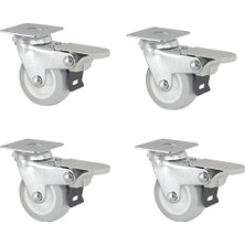 Burak Teker Burak Casters 50MM Çift Sıra Bilyeli Frenli Tekerlek 0512 Fhg -4 Adet