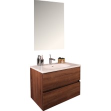 Kobos Simple 80 cm Çekmeceli Banyo Dolabı Seti Miling Oak
