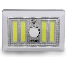 TeknoKapsül 4 Ledli Pilli LED Lamba Güç Ayarlı LED Portatif Lamba LED Işık - Mıknatıslı Yapışkanlı