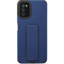 KSB Store Samsung Galaxy A03S Kılıf Mega Standlı Silikon - Mavi