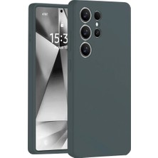 KSB Store Samsung Galaxy S25 Ultra Kılıf Nano Içi Kadife Silikon - Koyu Yeşil