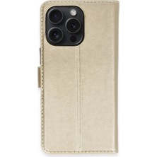 KSB Store Iphone 15 Pro Max Kılıf Trend S Plus Kapaklı Kılıf - Gold