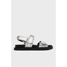 Guess Logolu Cırt Cırtlı Sandalet FLJFBLLEL03 Bayan Sandalet Fljfbl LEL03 Sılve
