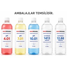 Tekno İstanbul pH 4.01 - 7.01 - 10.01 & İletkenlik 1413 µS/cm - 12.88 mS/cm Kalibrasyon Sıvısı Tampon Çözelti Seti (2 Litre)