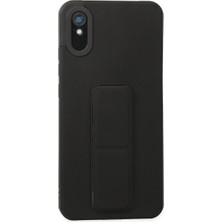 KSB Store Xiaomi Redmi 9A Kılıf Mega Standlı Silikon - Siyah