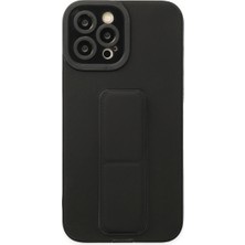 KSB Store Iphone 12 Pro Max Kılıf Mega Standlı Silikon - Siyah