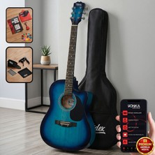 Midex RG-540BL Kesik Kasa Mavi 40 İnç Akustik Gitar Seti 4/4 Yetişkin