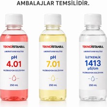 Tekno İstanbul pH 4.01 - 7.01 & İletkenlik 1413 µS/cm Kalibrasyon Sıvısı Seti (250 mL)