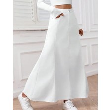 Vellichor Paraçlı Uzun Denim Etek