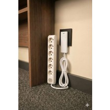 Gündüz Elektromarket Ultra Ince Fişli Uzatma Kablosu 6’lı Anahtarlı (3m) Dar Alanlar Için Şık ve Pratik Çözüm!