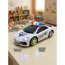 Farbu Oyuncak 3D Işıklı Sesli Pilli Çarp Dön Mekanizmalı Detaylı Tasarımlı Güvenlik Temalı Oyuncak Araba