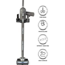 Fantom Pratic Aır Power P 1250 Antrasit Torbasız Dönebilen Turbo Başlıklı Dikey Süpürge