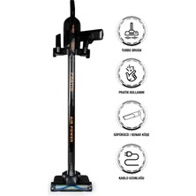 Fantom Pratic Aır Power P 1250  Siyah Torbasız Dönebilen Turbo Başlıklı Dikey Süpürge