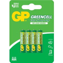 GP Greencel R03 AAA Boy İnce Çinko Kalem Pil 4'lü Paket GP24G-U4