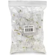Hadron Hdx5062 Cat5 Konnektör Ez Rj45 Delikli 100Lü Paket Şeffaf