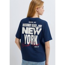 Mavi Newyork Baskılı lacivert Tişört 1613893-70487
