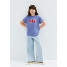 Mavi Mor Logo Baskılı Mor Tişört 7610393-70855