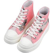 Dogo Kadın Vegan Pembe Kalın Taban High Sneakers - A Little Paris Always Tasarım