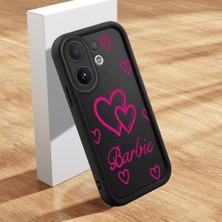 HONTINGA Vıvo V60 ile Uyumlu Kılıfı Düşüme Önleyici Basitlik Anti Düşme Kamera Korumali Şirin Kedi Kalp Siyah Desen Yumuşak Silikon Telefon Kılıfı Kadın ve Erkek Için Uygundur K2-0055