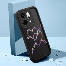 HONTINGA Oppo Reno 14 Pro 5g ile Uyumlu Kılıfı Düşüme Önleyici Basitlik Anti Düşme Kamera Korumali Şirin Kedi Kalp Siyah Desen Yumuşak Silikon Telefon Kılıfı Kadın ve Erkek Için Uygundur K2-0055