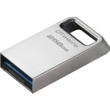 Kingston DTMC3G2-256GB DataTraveler Micro 200MB-s Metal USB 3.2 Gen 1 Flash Bellek