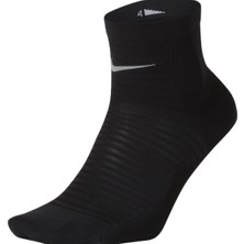 Nike Spark Lightweight Running Ankle Quarter Socks Dri-Fit Reflektörlü Bilek Tekli Koşu Çorabı Siyah