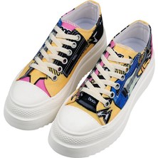 Dogo Kadın Vegan Beyaz Kalın Taban Sneakers - Rock On Tasarım