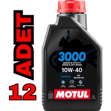 Motul 3000 10W-40 4t 1 Litre x 12 Adet Motosiklet Motor Yağı - 12 Litre