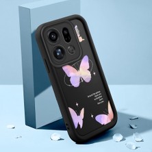 HONTINGA Oppo Find X9 Pro 5g ile Uyumlu Kılıfı Düşüme Önleyici Basitlik Anti Düşme Kamera Korumali Şirin Kedi Kelebek Siyah Desen Yumuşak Silikon Telefon Kılıfı Kadın ve Erkek Için Uygundur K2-0061
