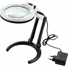 Tarez 12 LED Işıklı Katlanabilir Masaüstü Büyüteç | El Tipi Büyüteç | Okuma, Tamir, Kuyumcu, Tekstil Için