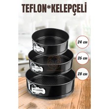 İlkyaz Fashion Turk 3 Boy Kelepçeli Kek Kalıbı 24-26-28 cm Teflon ILKYZHB-RS3455